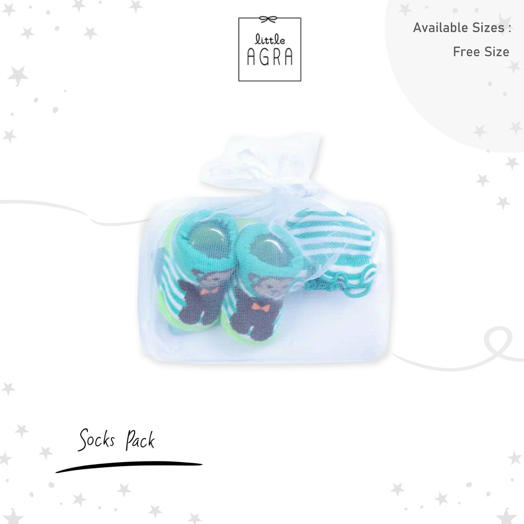 Little Agra KKISU 2835 B - Green - Glove & Socks Baby - Sarung Tangan & Kaos Kaki Bayi