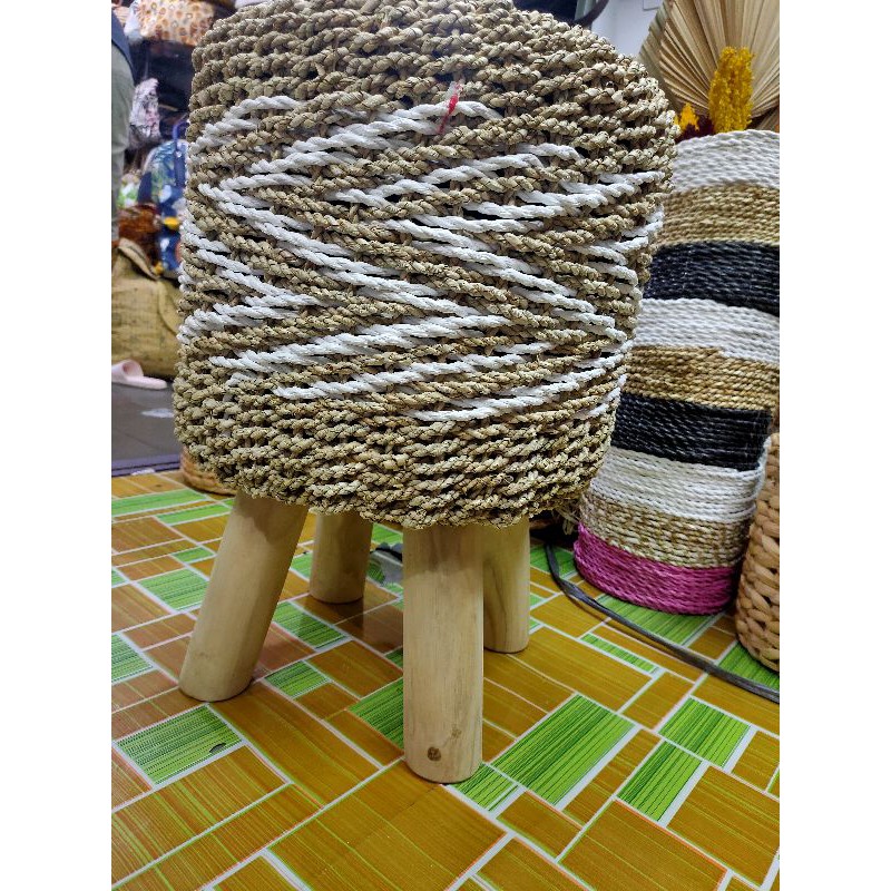 stool anyaman seagrass homedecor