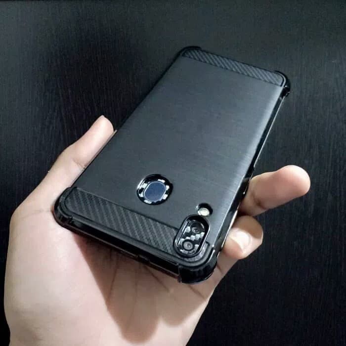 Softcase Case Samsung M20 Case Ipaky Carbon