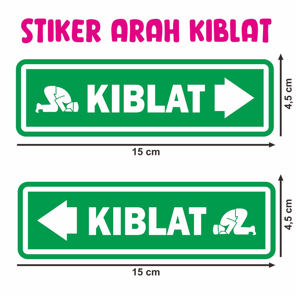 STIKER ARAH KIBLAT - BAHAN VINYL DOFF