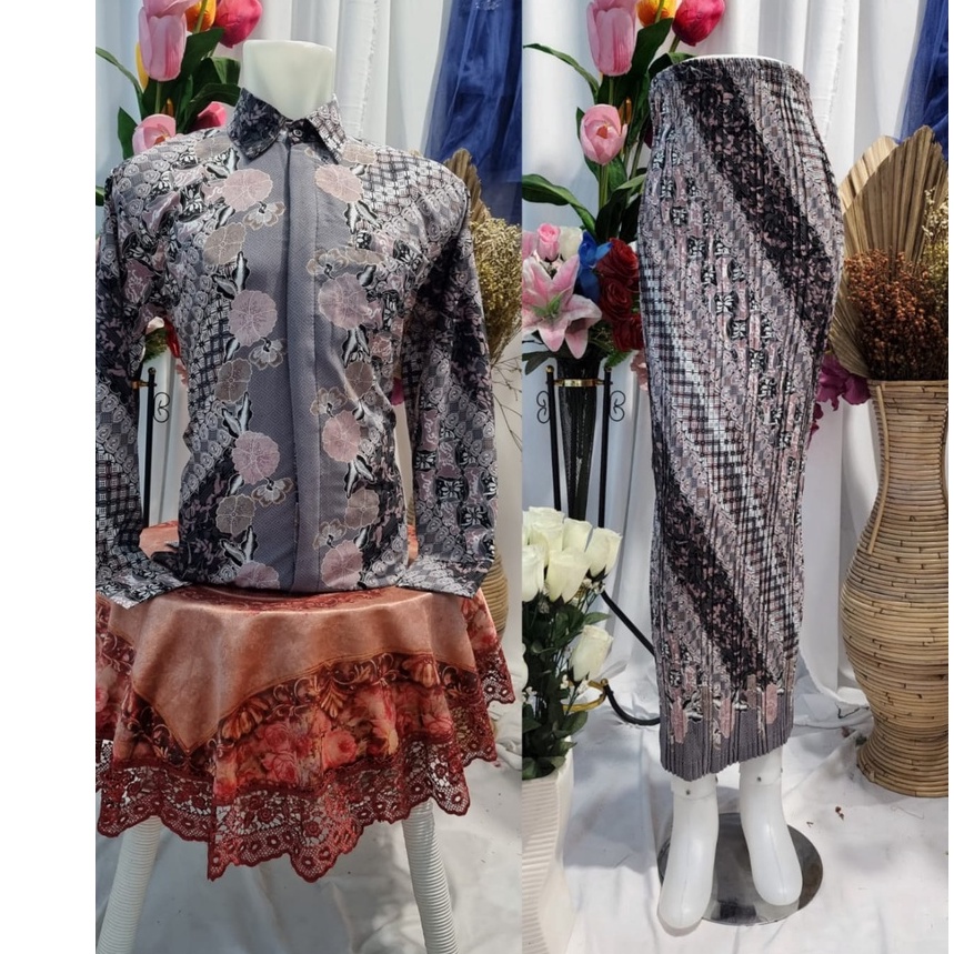 (COD) Terlaris Batik Couple Remaja, Pasangan Muda atau Suami istri - Motif Asoka Cream
