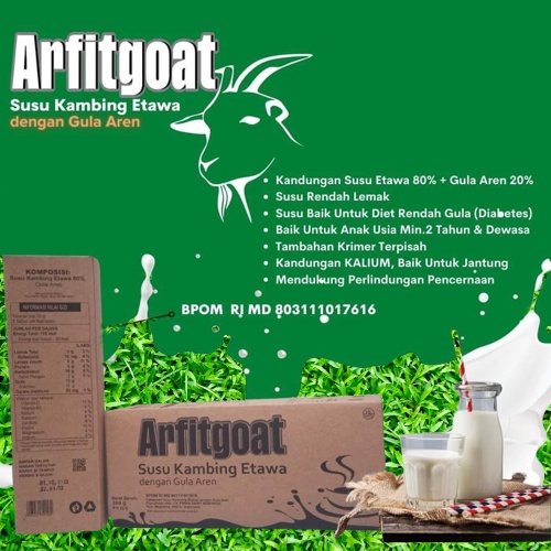 

Arfitgoat Susu Kambing Etawa Gula Aren Asli Original BPOM / Susu Kambing Gula Aren 250gr