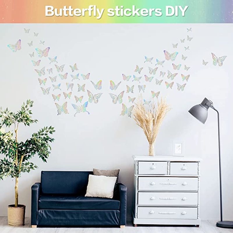 12pcs Stiker Dinding Kupu-Kupu 3D Kristal Untuk Dekorasi Kamar Anak