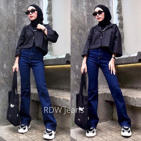 RDW-Jeans HW Cutbray Quenna Streetch-Jeans Streetch Premium