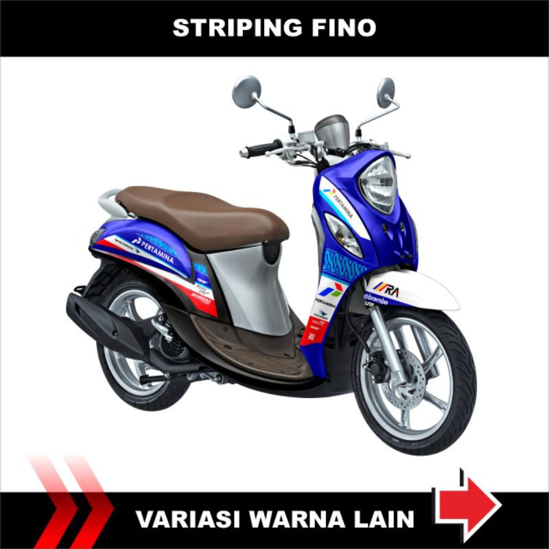 STRIPING STICKER YAMAHA FINO / Stiker Liss Body Semi Full Fino Motif Pertamina Mandalika / Sticker D