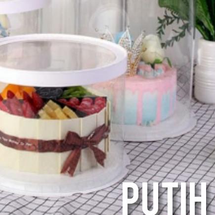 

Cake Box Bulat Dus Kue Kotak Kue Transparant Mika PET 26x26 cm