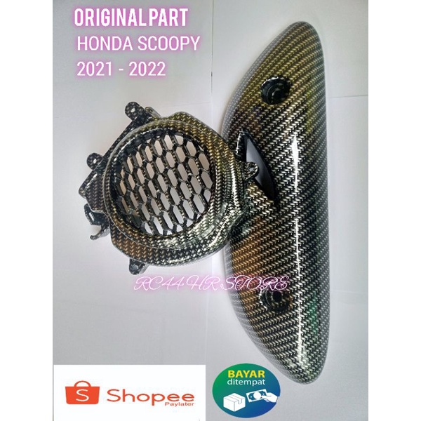 TUTUP KIPAS NEW HONDA SCOOPY 2021 2022 CARBON+ TUTUP KENALPOT CARBON / SCOOPY 2021-2022