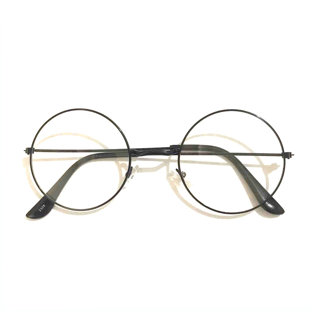 Kacamata Bulat  Pria dan Wanita - Model Vintage (Group) - Bulat Kacamata bingkai retro Kacamata Fashion-16-7 C1 Hitam