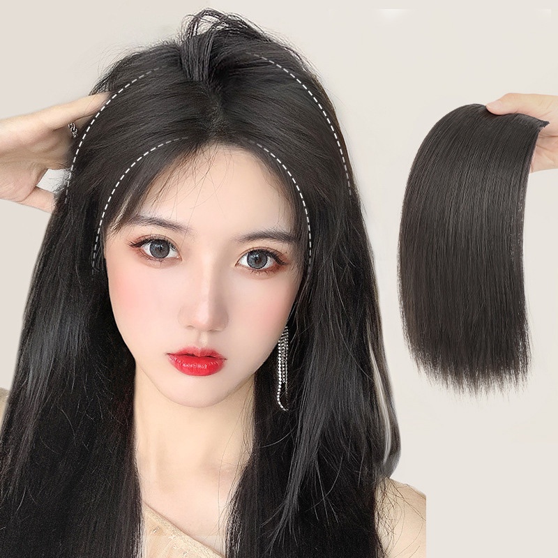 Wig Rambut Palsu Wanita Pemanjang /Meningkatkan Volume Rambut/Tak Terlihat Empuk/serat Buatan Rambut Palsu- olo