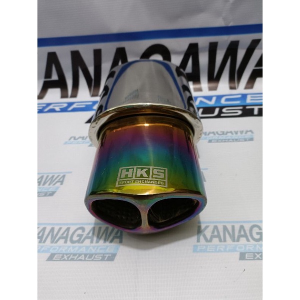 Knalpot Mobil HKS Racing Muffler UVO Pelangi Bass Bulat - Exhaust tip / Ujung Mufler Kenalpot Varias