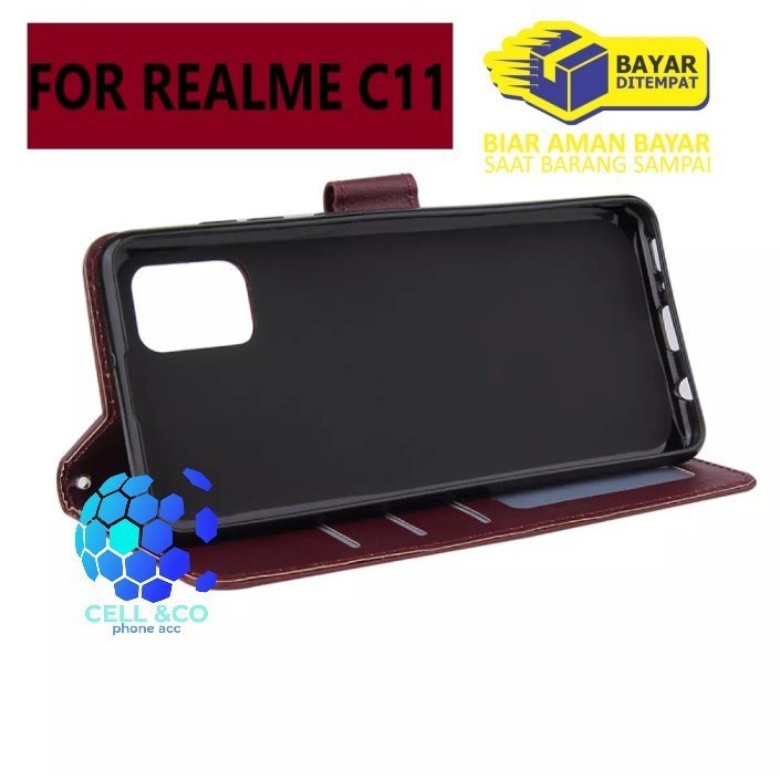 Flip cover REALME C11 Flip case buka tutup kesing hp casing flip case leather wallet