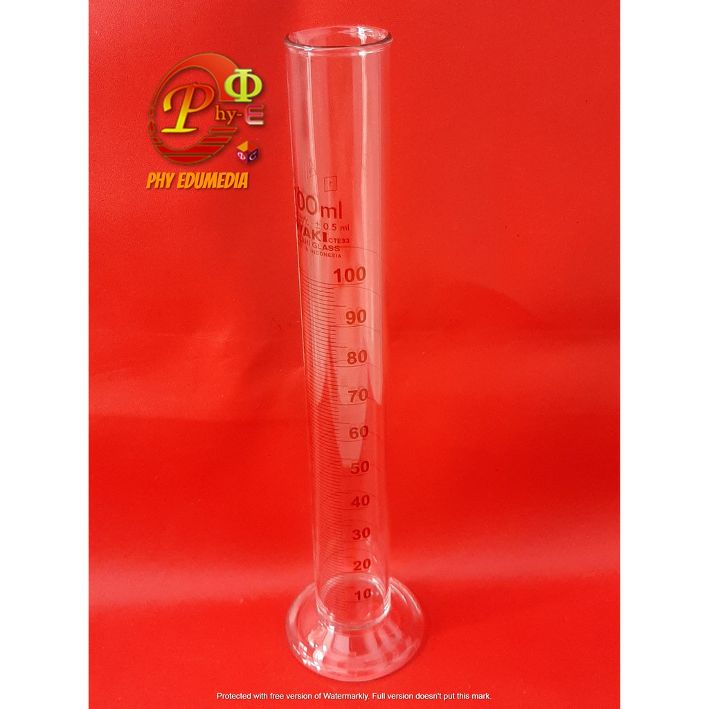 Gelas Ukur 100ml / Measuring Cylinder 100ml IWAKI / Tabung Ukur 100ml IWAKI