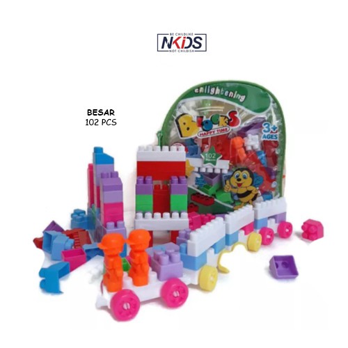 Mainan Building Block / City Block Besar isi 102 Pcs SNI