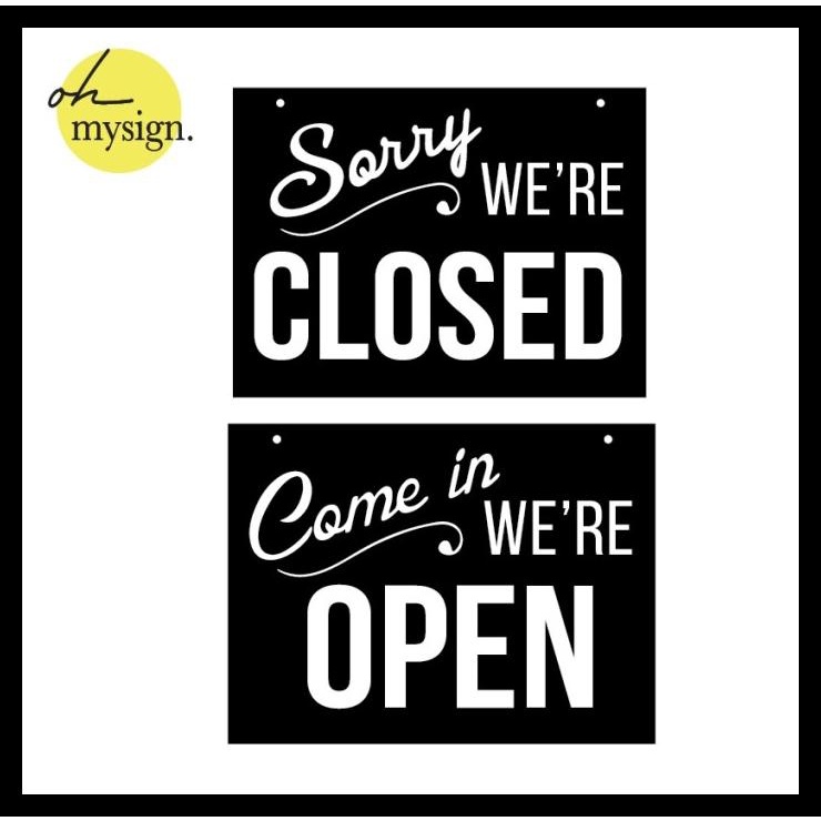 

Sign Acrylic Open Closed Printed / Signage Akrilik / Papan Acrylic
