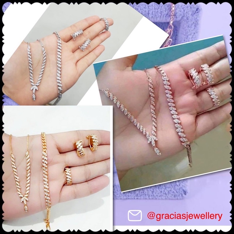 SET KALUNG TURA PADI  GELANG REPLIKA BERLIAN