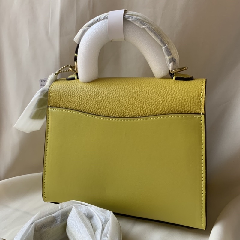 Coach Tabby Top Handle 20 In Pebble Leather (0773) - Retro Yellow