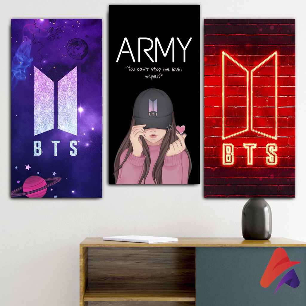 HIASAN DINDING BTS ARMY (15X30 CM) WALL DECOR HIASAN DINDING KPOP BTS PAJANGAN KAYU BTS