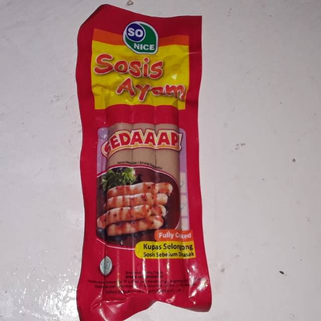 

SO NICE SOSIS AYAM 3pcs 75gr. HARGA DISTRIBUTOR!!