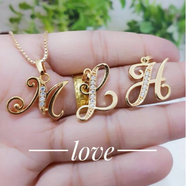 kalung xuping liotin Huruf cantik  Shopee Indonesia