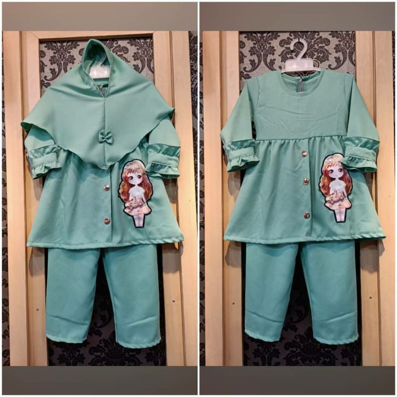GAMIS SET ZAHRA KIDS/GAMIS LUCU/GAMIS ANAK/GAMIS TERBARU