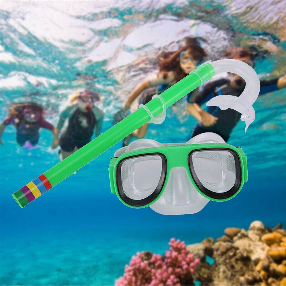 Lanfy Diving Snorkel Set Diving Aksesoris Olahraga Air Tabung Pernafasan Anti Kabut Untuk Anak PVC Diving Kids Goggles