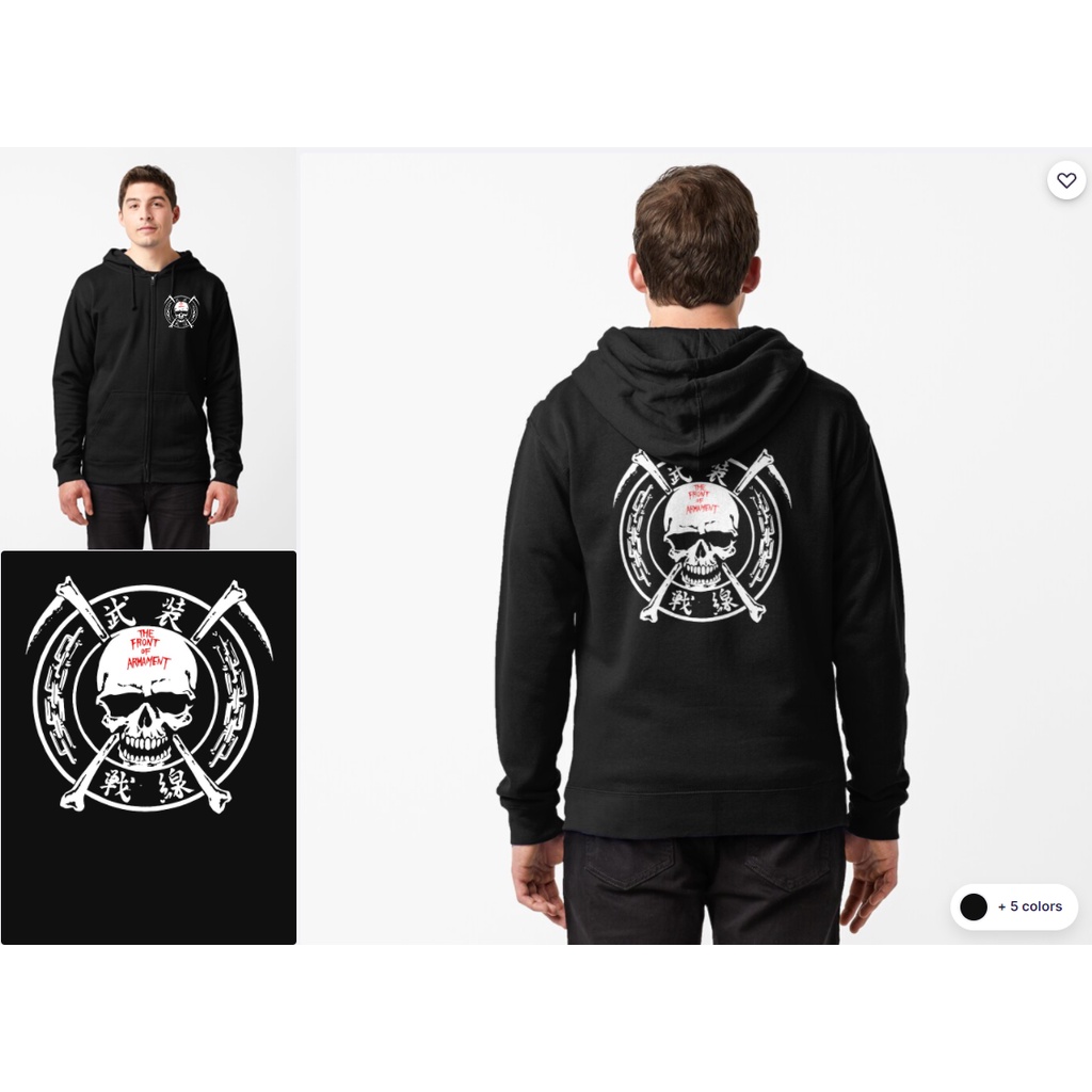 JAKET HOODIE ZIPPER TFOA / THE FRONT OF ARMAMENT BUSOH SENSEN