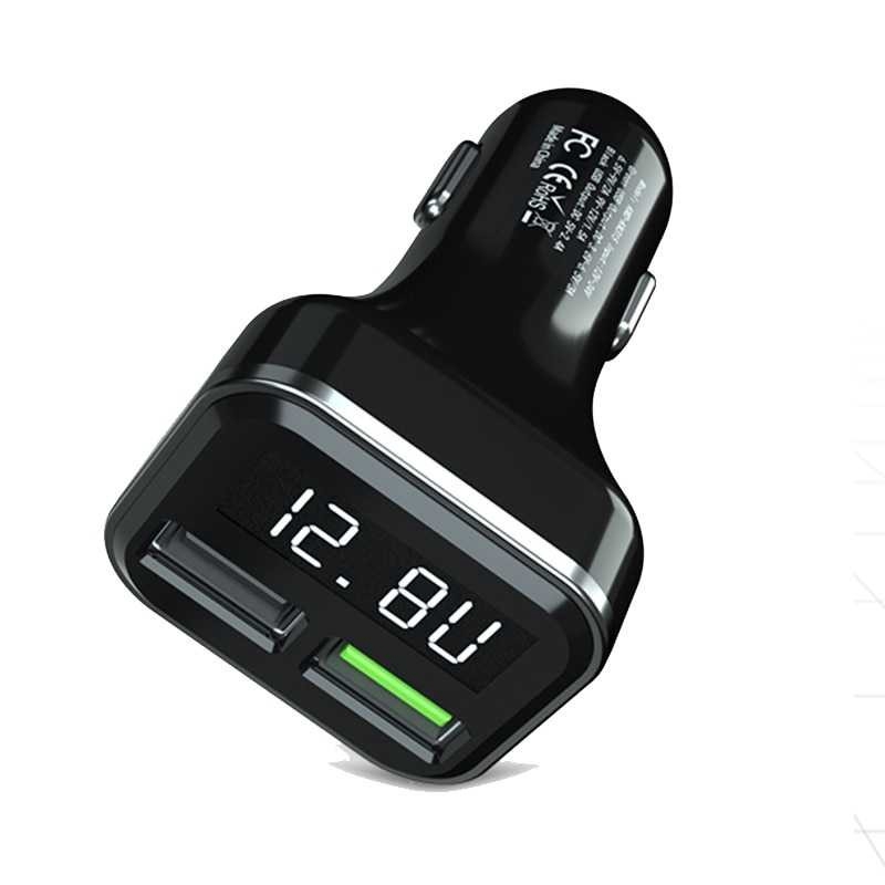 Charger Mobil 2 Port 3.1A QC3.0 LCD Display
