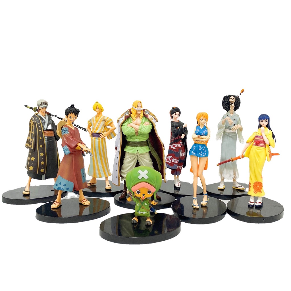 Action Figure Model Anime One Piece Wano Country Luffy Sanji Zoro Usopp Nami Ukuran 16cm Untuk Dekorasi