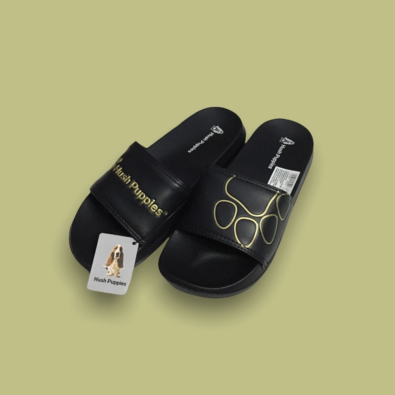 Hush Puppies Hitam Paw Slippers Sandal Selop Premium / Sandal Slides / Sendal Slop Karet Slip On Ant
