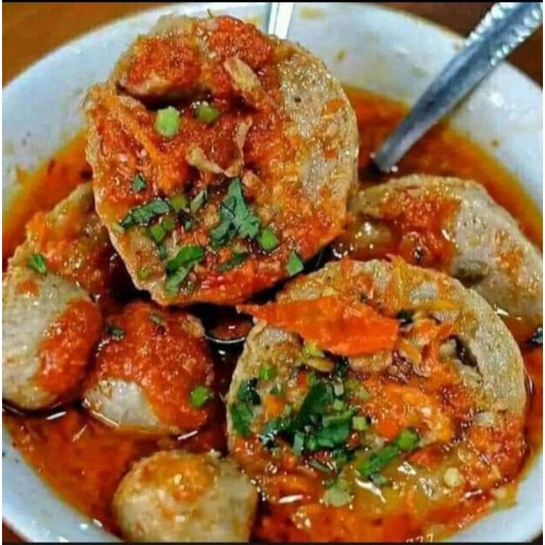 

bakso isi daging cincang mercon