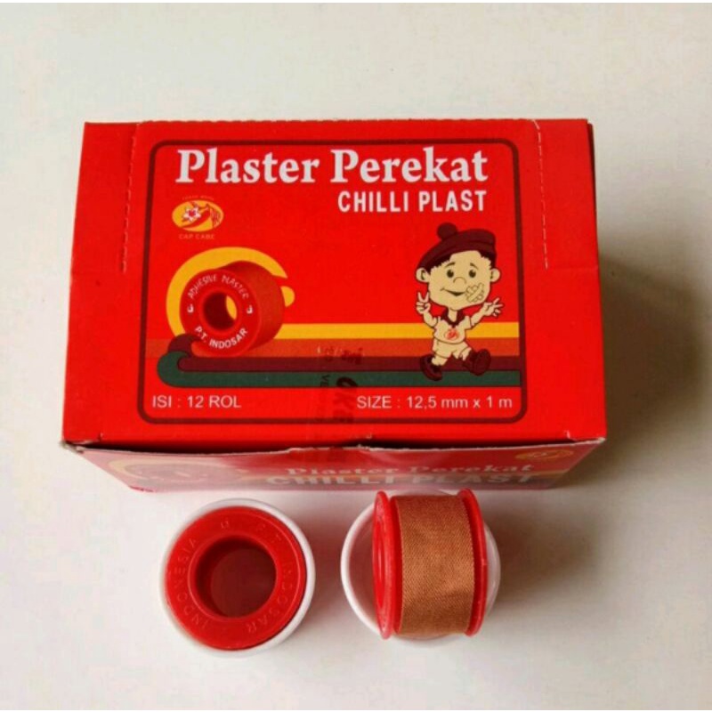 Plaster Perekat Chilli Plast size 12,5mm × 1m &amp; 4,5m termurah