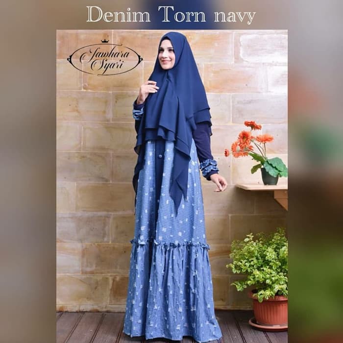 Syari DENIM by Jawhara / Set Dress Khimar