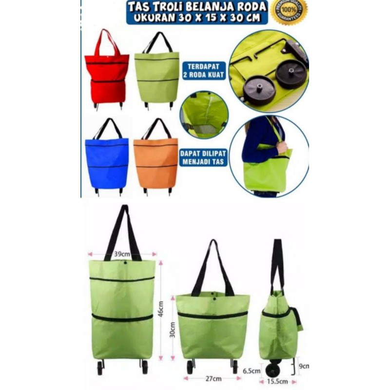 TAS TROLI BELANJA LIPAT SHOPING BAG TAS TROLI TAS SERBAGUNA