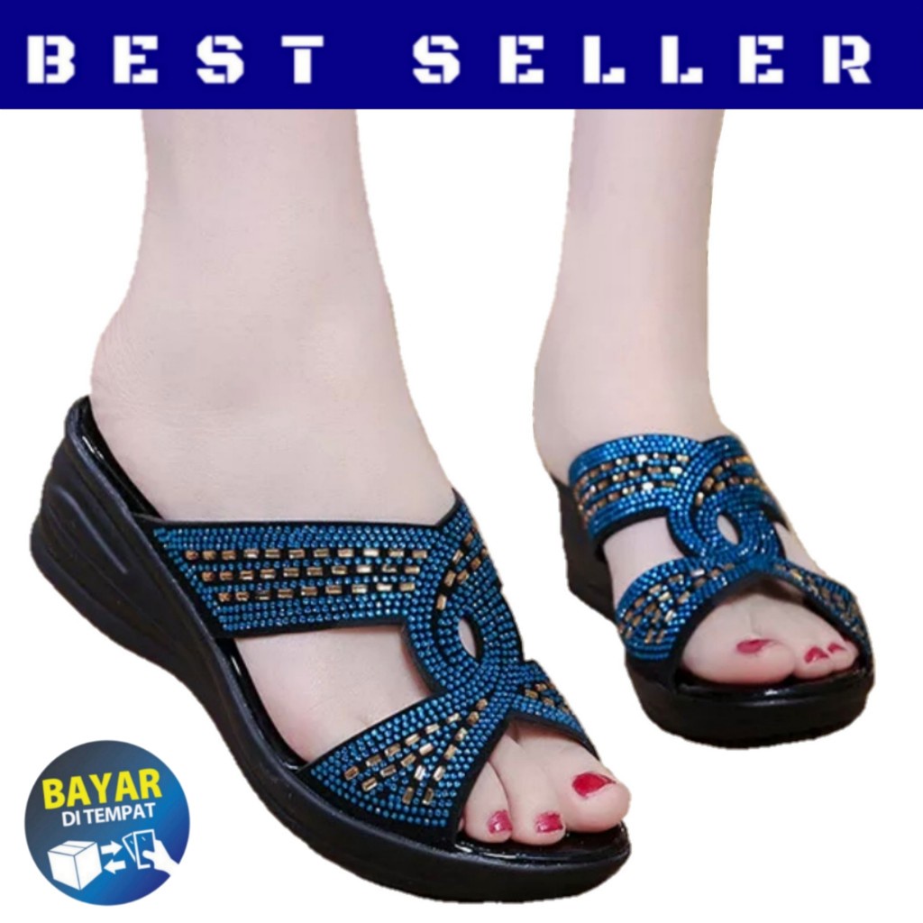 LUTTON - sandal wedges wanita terbaru 2022 - SANDAL WANITA