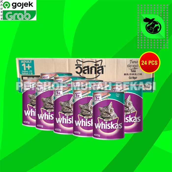 GOSEN Makanan Kucing Whiskas Kaleng Wetfod Grosir Dus Isi 24 PCS 400GR