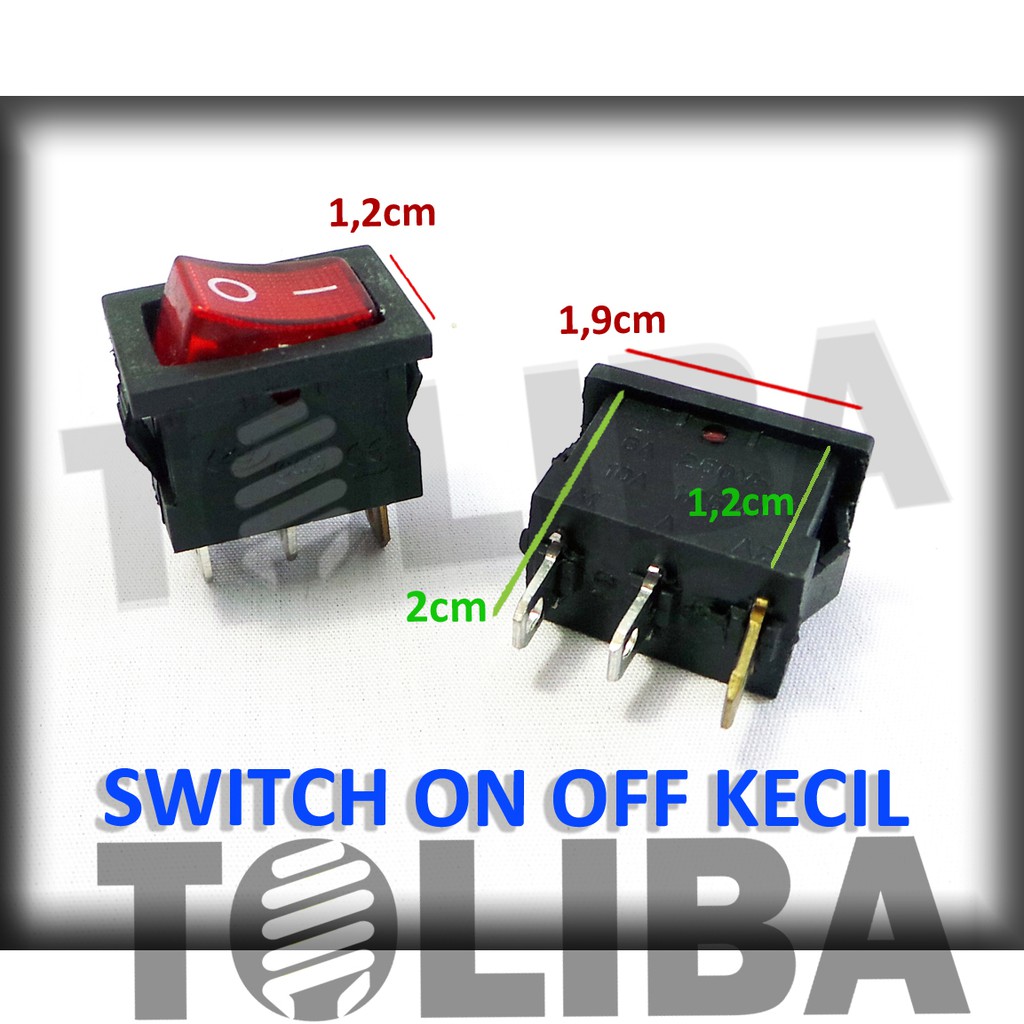 Saklar Switch On Off kecil 3 pin 3 kaki ada lampu indikator