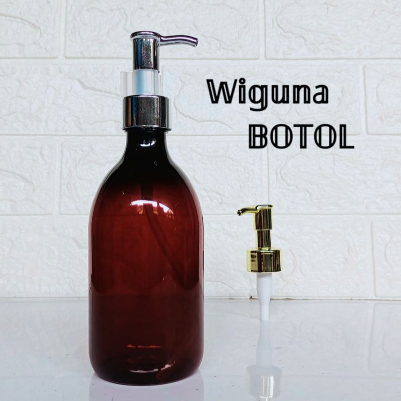 Botol Pump 300ml Amber / Botol PET 300ml Coklat Tutup Pump Clip Oil / Botol Handshop 300ml