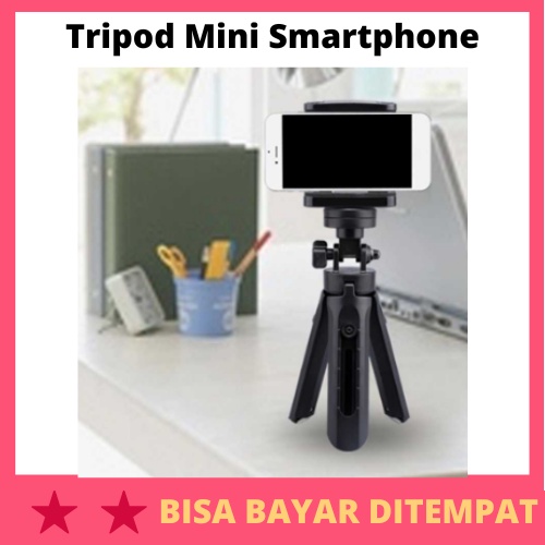 Tripod Mini Smartphone Holder Clamp Vlog Zoom Meeting / Tripod Tripot Holder Penyangga Pegangan Smar