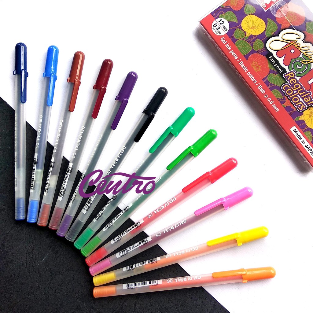 

Sakura Gelly Roll Pen Fine Point Classic Regular Colors Set 12 Colour Pena Warna