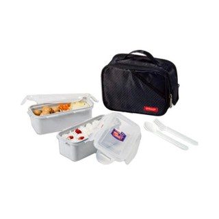 Lock &amp; Lock lunch Box 2 Pcs with Bag &amp; Spoon Fork Set kotak bekal Estetik Lock n Lock HPL752 HPL762