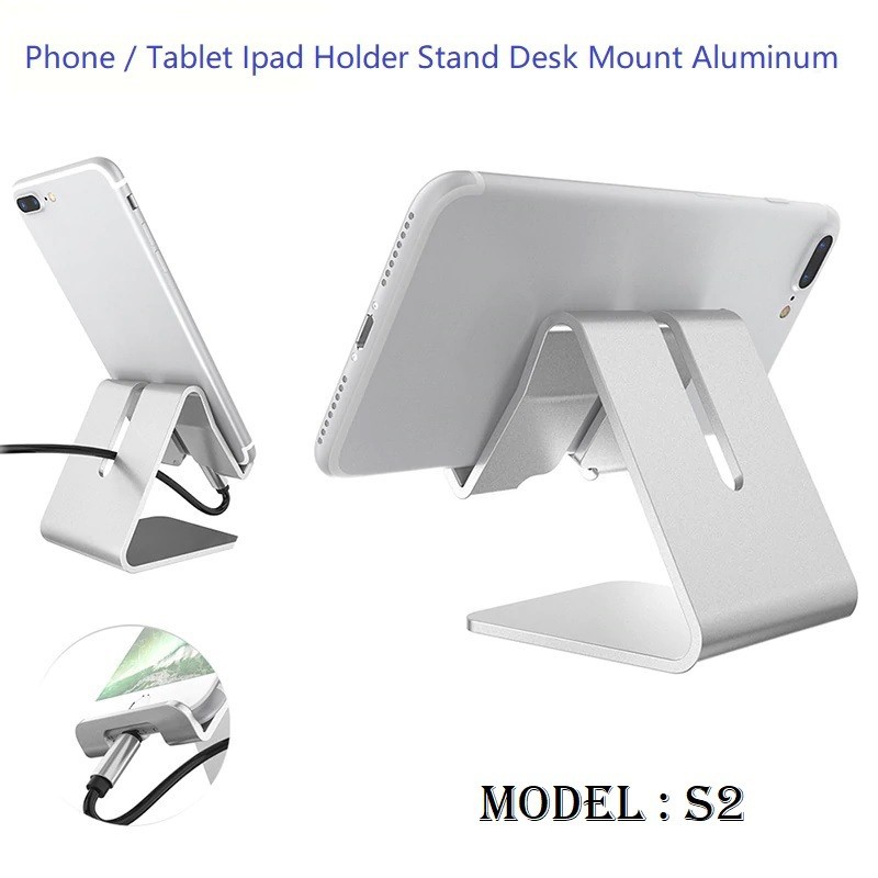 Holder Stand HP Handphone Smartphone Tablet ipad Desktop Meja Besi S-2