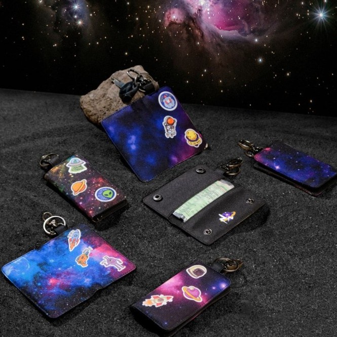 Dompet STNK Mobil Motor - Gantungan Kunci Dompet Patch Galaxy Space