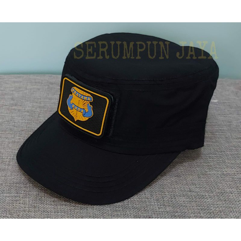 TOPI KOMANDO GADA PRATAMA - TOPI KOMANDO GADA PRATAMA VELCRO 2PATCH BIRU KUNING