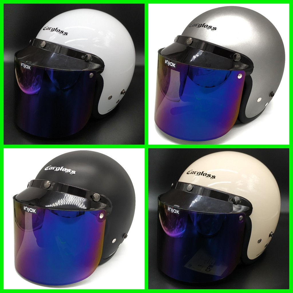 Helm Cargloss Retro + Injak Visor Rainbow (Retro/Klasik/Classic/Vespa/Bogo)