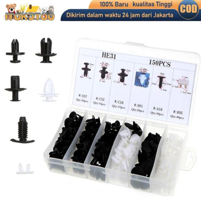 Clip Trim Kit Mobil Push Pin Rivet Bumper 150Pcs Car Retainer Clips