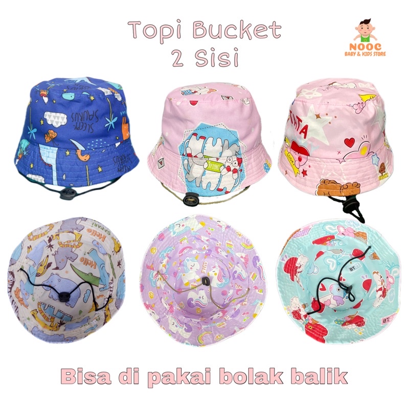 Topi Bucket Anak Motif (2sisi) Topi Anak