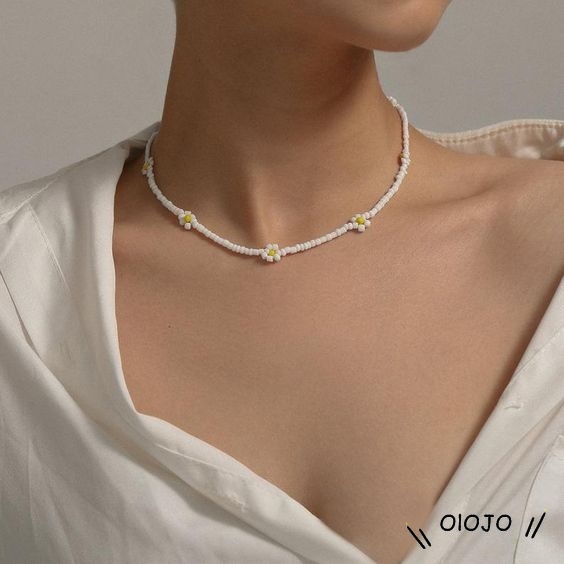 Baru Fashion Manik-manik Kalung Mutiara Warna-warni Senyum Wajah Rantai Kalung Untuk Wanita Perhiasan Aksesoris - Ol