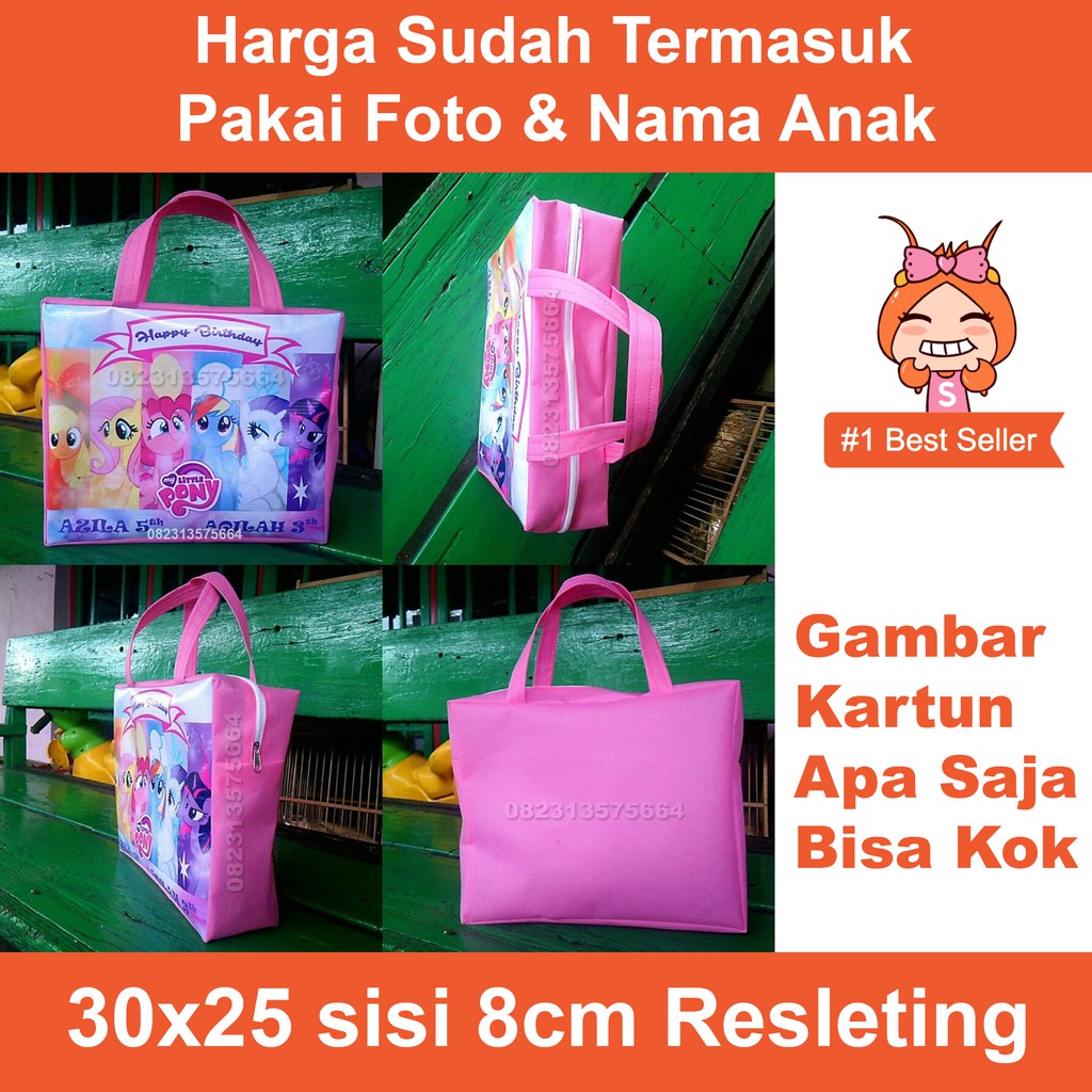

tas souvenir ultah anak pakai resleting