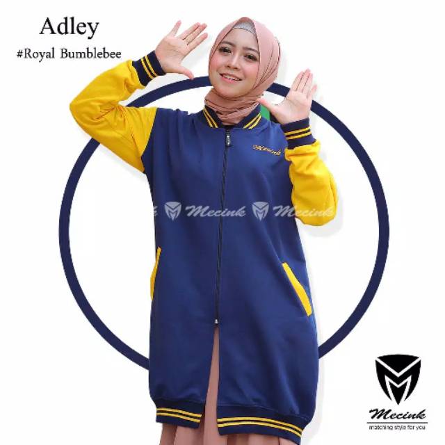 MECINK ADLEY YELLOW BLUE - JAKET WANITA JAKET MUSLIMAH JAKET CEWEK JAKET YELLOW BLUE