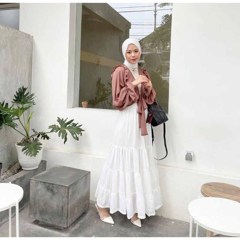 Rok Panjang Ellen Skirt Bawahan Remaja Wanita Panjang Fashion Muslim Korean Kekinian Murah Terbaru